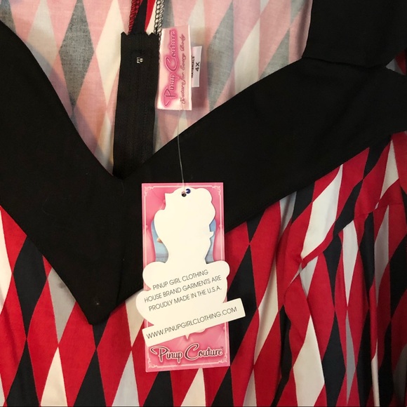 Pinup Couture Doris Top in Bad Girl Harequin - Picture 4 of 4